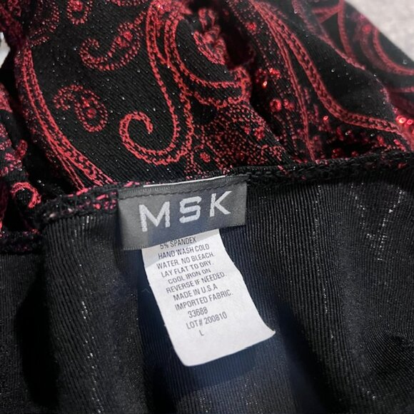 MSK Red & Black Wrap Style Top Size Large - Picture 8 of 8